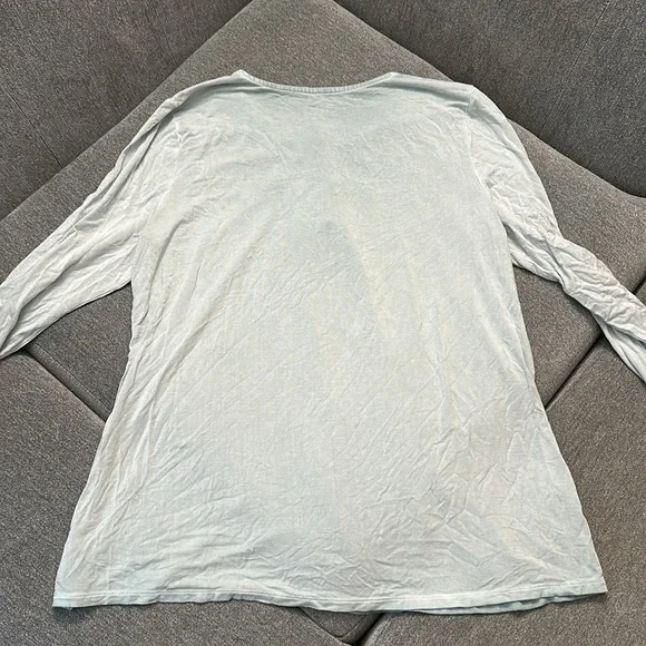 American Eagle Outfitters Large Lace Up Front Mint Color Long Sleeve Top - Picture 6 of 7